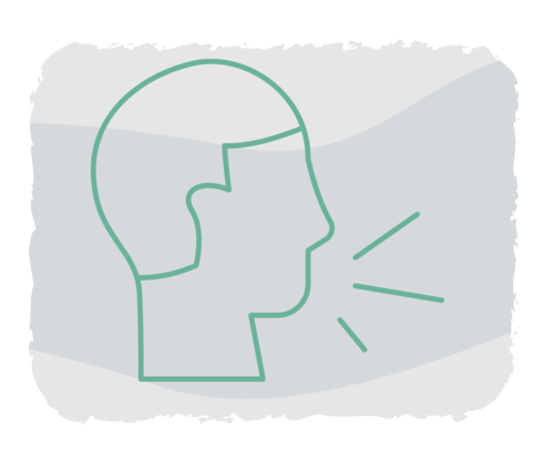 Grafische Darstellung eines Kopfes.