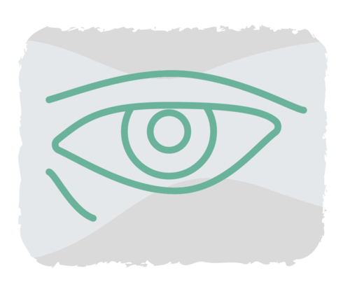 CML: chronische Müdigkeit Grafische Darstellung eines leicht verschlossenen Auges.
