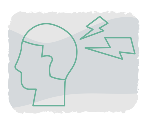 Grafische Darstellung eines Kopfes.