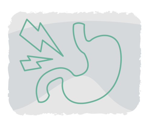 CML: Magen-Darm-Beschwerden Grafische Darstellung eines Magens.