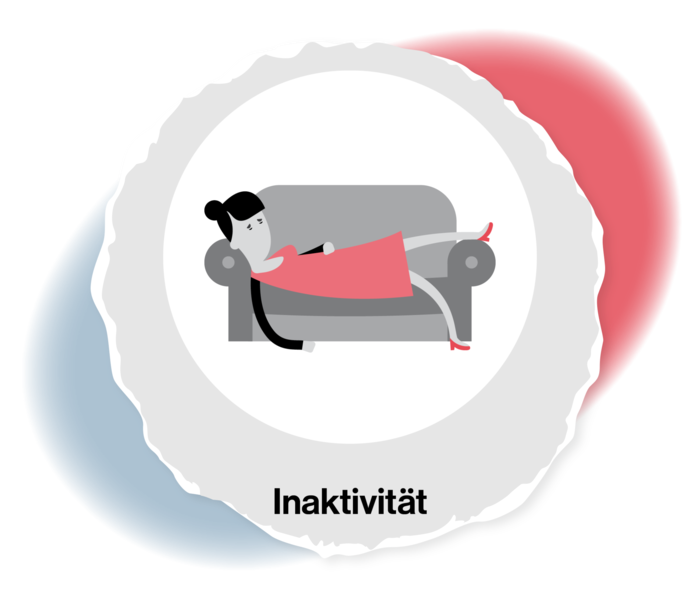 Grafik einer Frau, die auf dem Sofa liegt. 