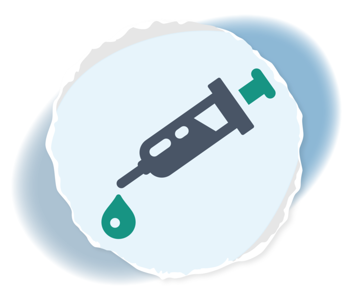 Grafik einer Spritze.