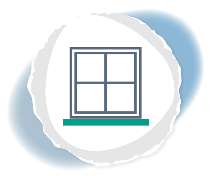 Bauarbeiten: Fenster schließen Grafik eines Fensters.
