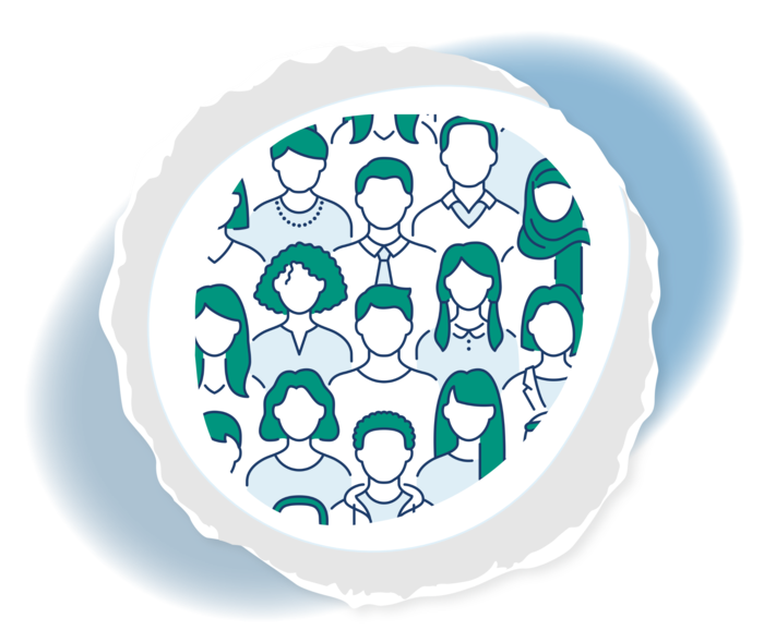 Grafik einer Menschenmenge.