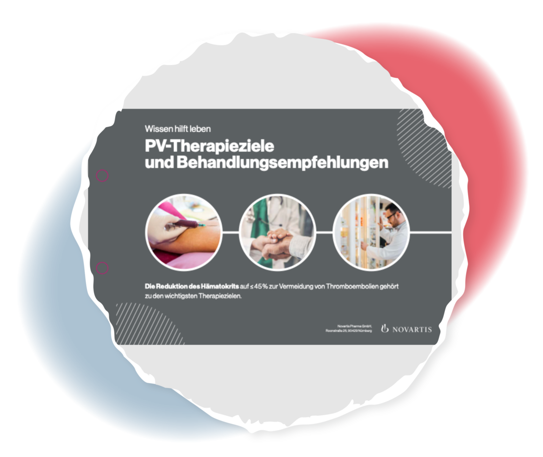 Titelseite der Themenkarte „PV-Therapieziele und Behandlungsempfehlungen“.