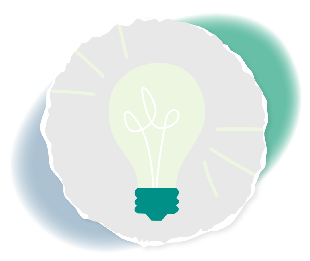 Grafische Darstellung einer Glühbirne.