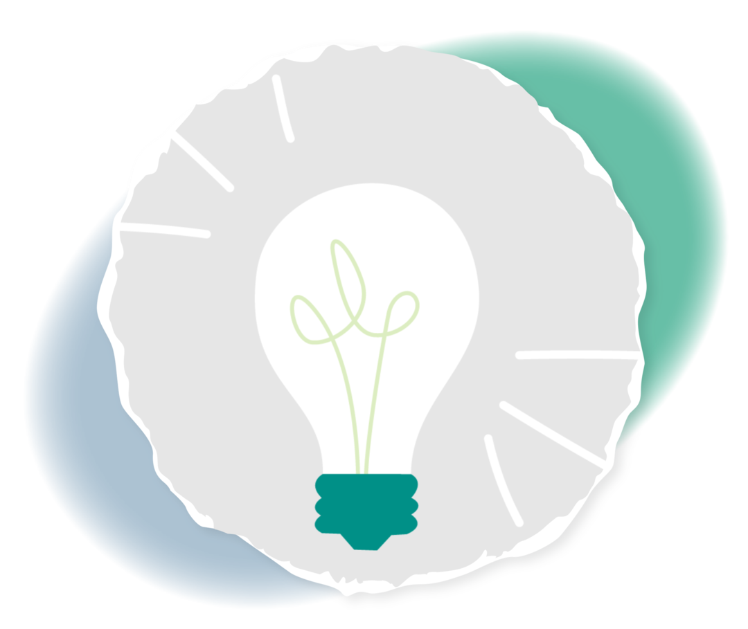 Grafische Darstellung einer Glühbirne.