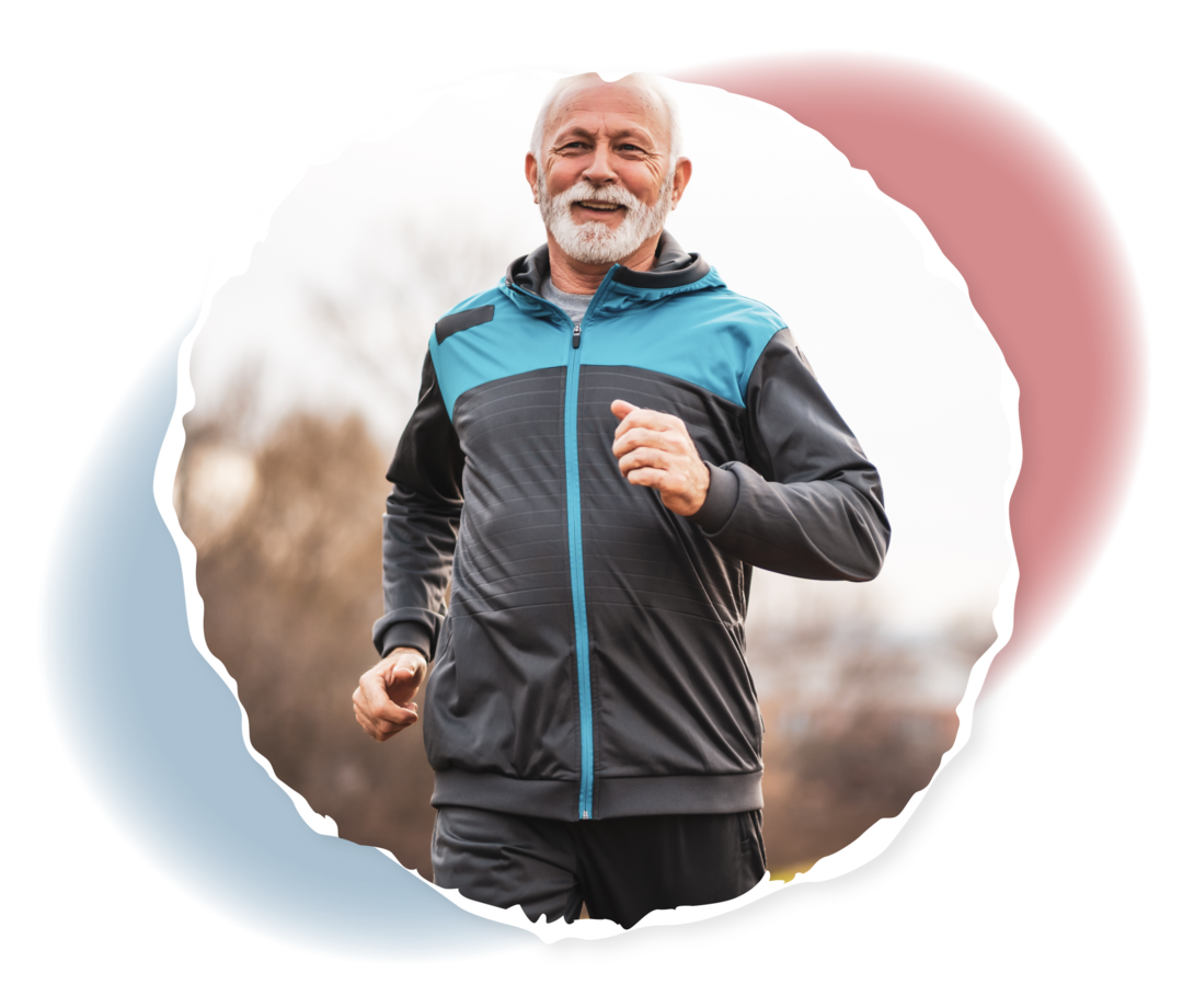 Leben mit ITP: Sport Ein älterer Mann beim Joggen.