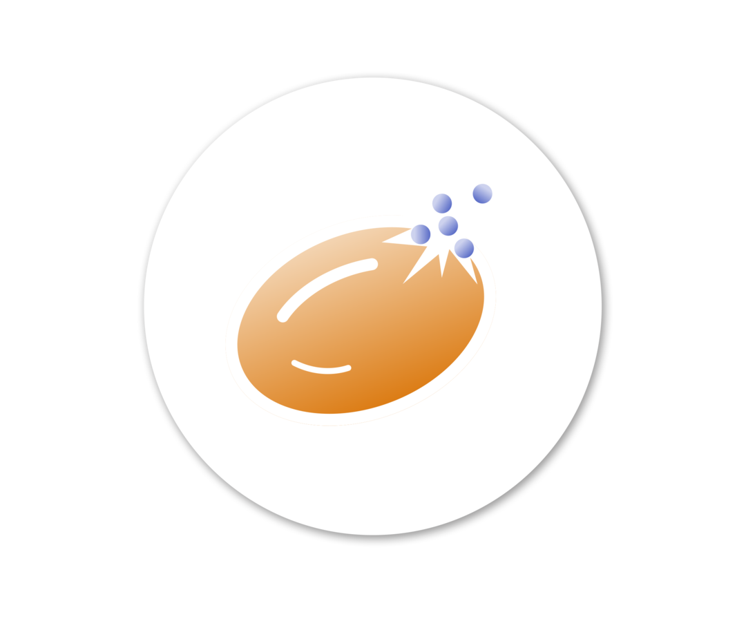 Grafik eines teilweise zerstörten roten Blutkörperchens, daneben mehrere kleine blaue Punkte. 