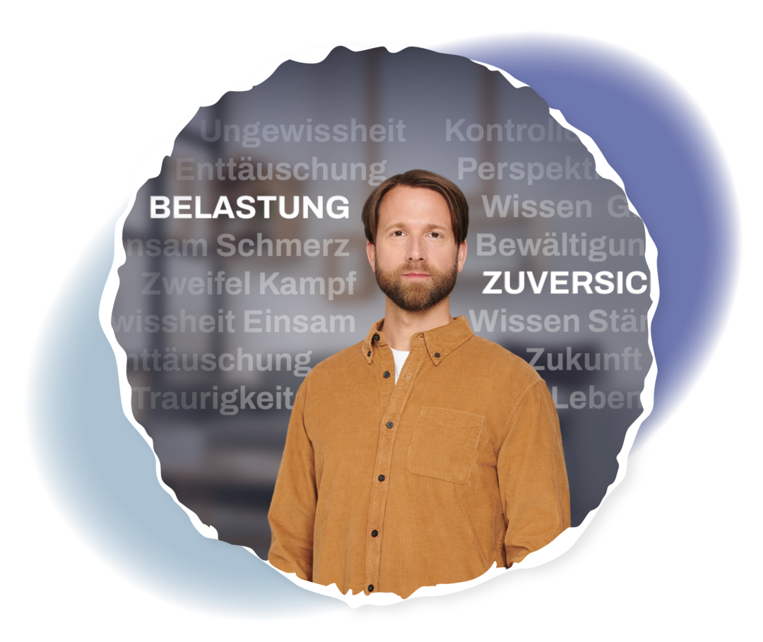 Krankheitsbild PNH Ein junger Mann blickt in die Kamera.