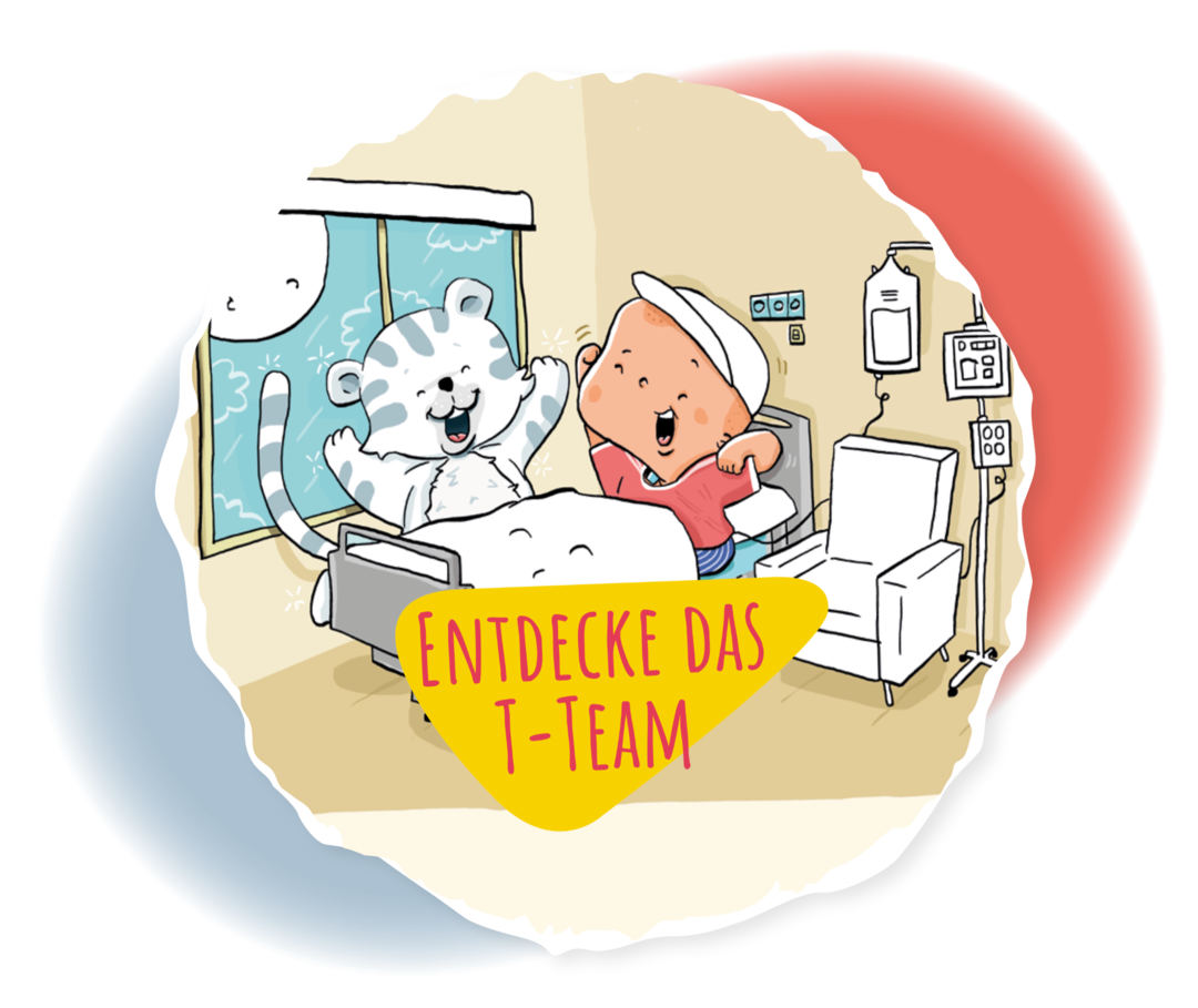 Titelbild des ALL-Kindercomics „Entdecke das t-Team“.